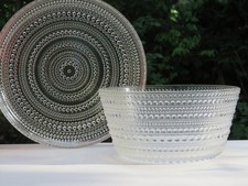 SET: Große SCHÜSSEL + PLATTE Teller 25 cm IITTALA Finnland TAUPERLE Kastehelmi