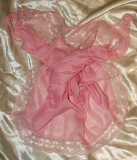Hinreißendes Princess Unterkleid Negligee Nylon rosarot zarte Spitze Gr. 40