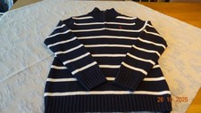 POLO RALPH LAUREN Damen Pullover, Gr. L, blau / weiß gestreift, Baumwolle
