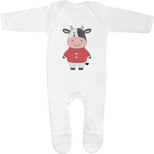 Baby Strampler Jumpsuits / Schlafanzüge "Süße Kuh mit Pullover" (SS058766)