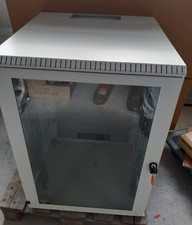 Serverschrank 18 HE weiß/grau, Front Glastür, 87 x 60 x 60 cm / ohne Lüfter