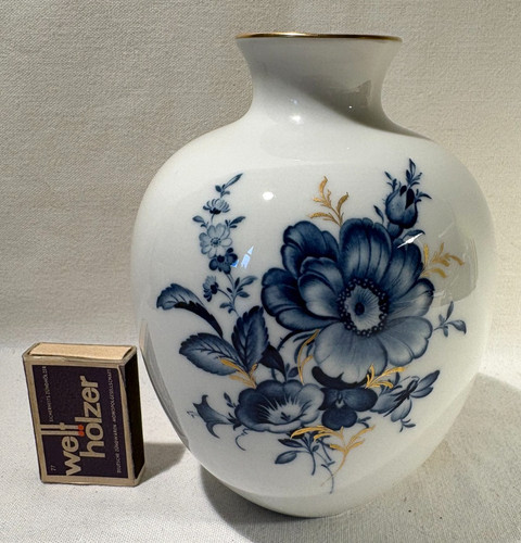 Vase meissen blumen blau - /,