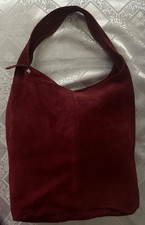 Tasche NEU Bordeaux Bag ital. Wildleder Tasche Schultertasche Damentasche
