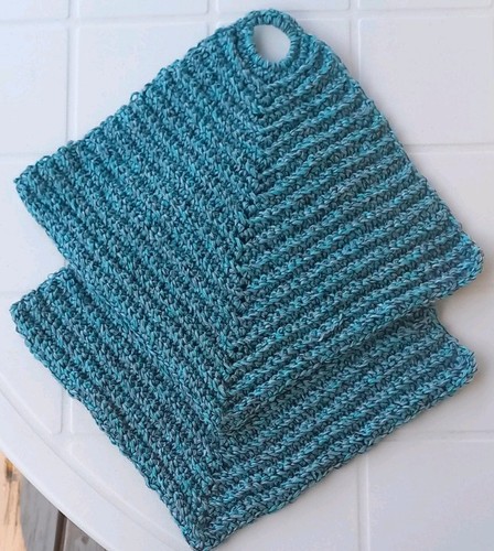 Topflappen set neu blau - set,
