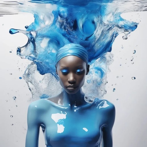 Color blue female premium - of,