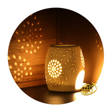 Aromalampe Keramik weiß