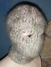 Mohair Strick Wolle Balaclava Mütze Sturmhaube Grobstrick