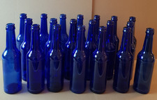 20 blaue Dekoflaschen Longneck Höhe 23,5cm basteln Blumenvase gravieren 0,33L