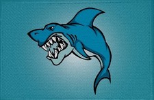 Aufnäher Fisch Motiv Nr. 7 Hai Fahne Flagge Aufbügler Patch 9 x 6 cm