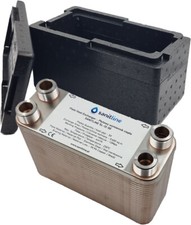 Edelstahl PlattenWärmetauscher Heizung SANITLINE  25-100kW 3/4" + Zubehör  UE
