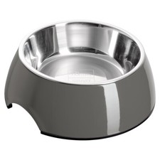Hunter Smart Melamin-Napf grau für Hunde, mit Edelstahl-Innennapf, rutschfest