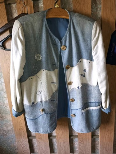 Damen patchwork jacke mit - patchwork,