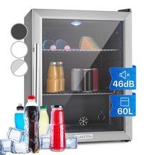 Klarstein Getränkekühlschrank 60 L Glas Edelstahl LED Bierkühlschrank klein 