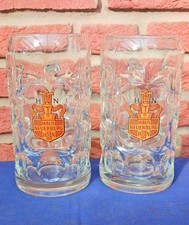 2x  1l Bierkrug , Glas ,  Haus Neuerburg , gebraucht , sehr gut 
