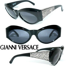 GIANNI VERSACE SONNENBRILLE SCHWARZ BLAU STRASS 809 KRISTALL BASIX BRILLE + ETUI