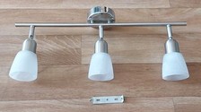 Deckenleuchte Strahlerleiste Glas weiß 3x E14 schwenkbar Leuchtmittel wechselbar