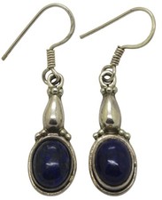 🖤 925er Silber Ohrhänger / Ohrringe Lapislazuli Damen Schmuck - 3,85 cm / 3,58g