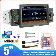 5" Autoradio 1Din Apple Carplay/Android Auto Touchscreen Bluetooth FM USB MIC