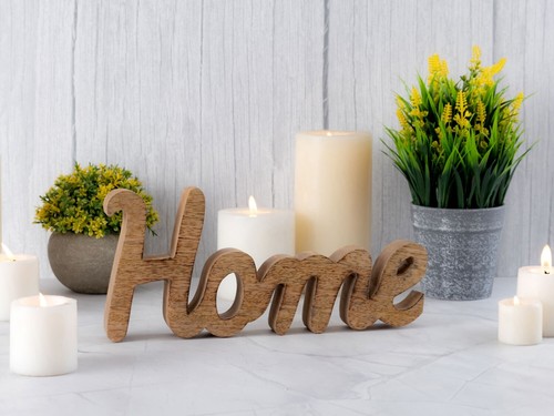 Holzfigur schriftzug home - holzfigur,