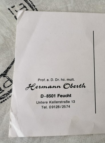 Autogramm hermann oberth - autogramm,