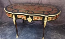 Tisch André BOULLE Stil Massivholz Schreibtisch Blattgold Tablett Glas