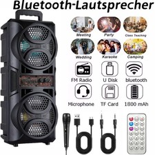 Bluetooth Lautsprecher RGB Party Speaker Musikanlage FM TWS Karaoke mit Mikrofon