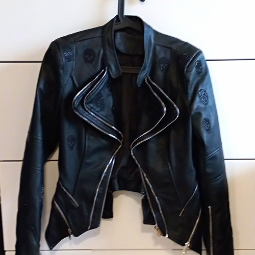 Damen leder bikerjacke schwarz - damen,