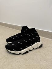 Balenciaga Speedtrainer Logo Print Black 