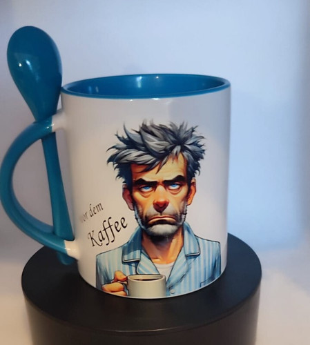 Löffel tasse mann - -,