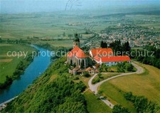 Bogen Niederbayern Fliegeraufnahme Bogenberg Marienwallfahrt und Donau