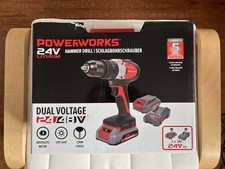 Powerworks Akku-Schlagbohrschrauber, 24V, 2 Akkus + Ladegerät