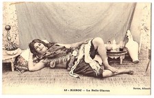 Marokko HAREMSDAME MIT NACKTER BRUST Maghreb * Vintage 1910s Ethnic Nude PC