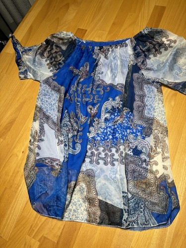 Bluse royalblau muster - royalblau,