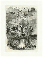 Schwarzwälder Kohlebrenner Kreuz Feuer Berufe Gebirge Arbeiter Holzstich E 6273