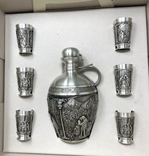 Schnapsset Zinn " Spitzweg "