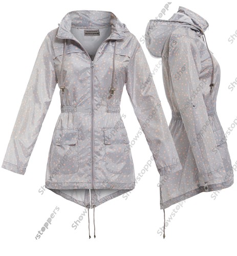 New womens rain mac gray - new,