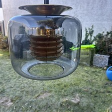 Vintage Lampe ERCO Hängelampe Kupfer Rauchglas Deckenlampe 60er Jahre