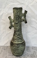 Seltene Vase im Jugendstil organisch Ast Design Frankreich patinierte Keramik