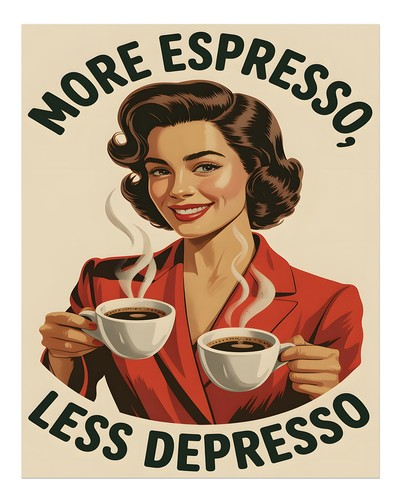 Retro kaffee humor wandkunst - kaffee,