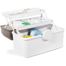 Medizinbox, Medikamenten Aufbewahrung, Hausapotheke, Medizinkoffer, Weiß
