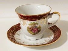 Sammeltasse HK Bavaria 24 Karat Gold Handarbeit Porzellan Tasse+Untertasse