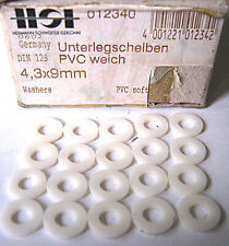 Unterlegscheiben PVC weich weiß Kunststoff 4,3 x 9 mm