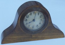 Alte kleine Kaminuhr Mechanisch Buffet Holz Vintage Defekt Antik 14,5x8,5x3,5 cm