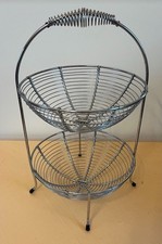 Etagere Obstschale Obst-Etagere Metall Silber verchromt