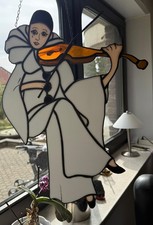 Glasbild Pierrot Clown Mit
