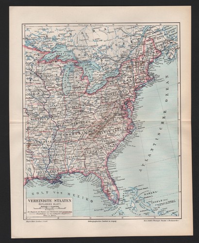 Landkarte map 1897 - :, vereinigte