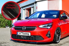Frontspoiler Cuplippe Splitter aus ABS für Opel Corsa F GS-Line in Schwarz Glanz