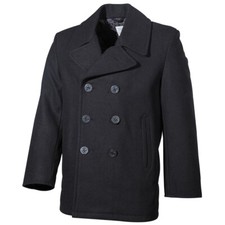 Pea coat schwarz mit - pea, schwarz,