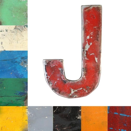 Vintage metallbuchstaben - vintage, j