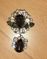 Vintage Brosche Glassteine große Strass Steine gefasst  Modeschmuck